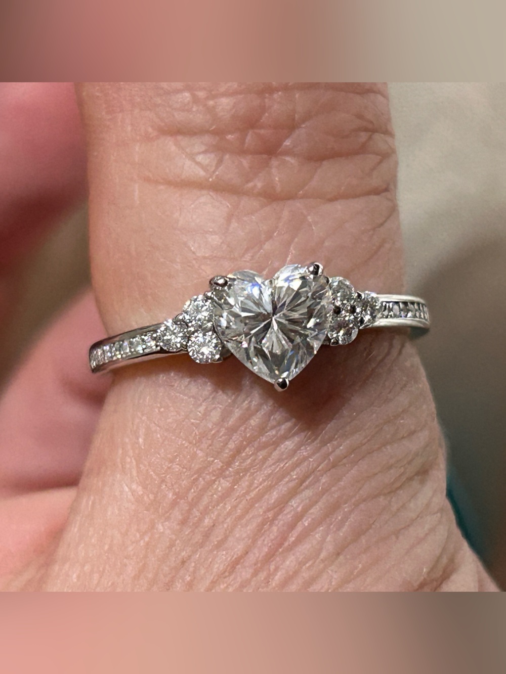 1.49ct Moissanite Heart-Cut Ring Sterling Silver - NWT size 9